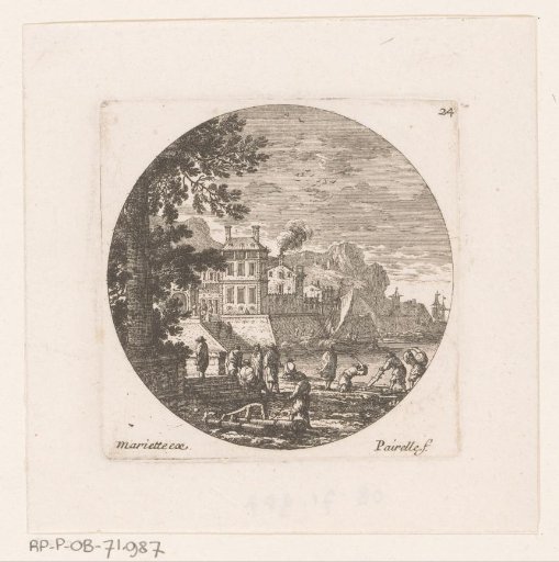 View of a Harbour with Figures