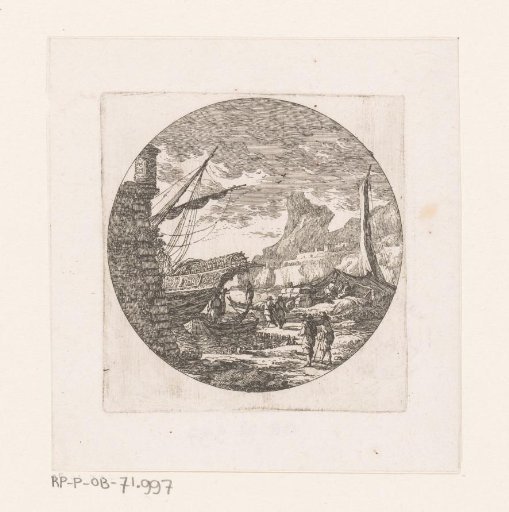 Ships at a Quay with Figures