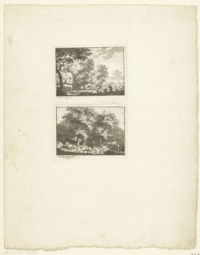 Landscape with a swineherd and landscape with a rider