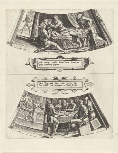 Jacob receives the paternal blessing from Isaac and The Marriage of Jacob and Leah