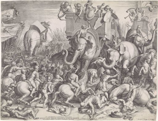 The Battle of Zama between Scipio and Hannibal