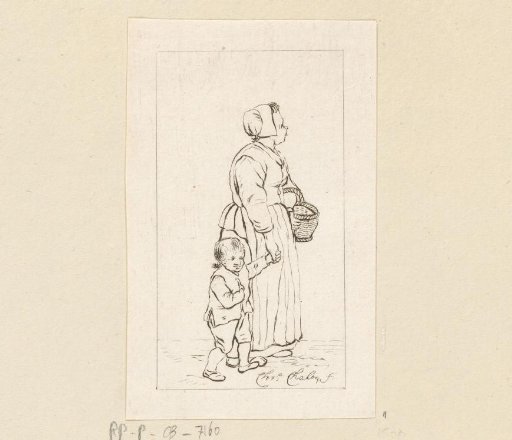 Standing woman with child