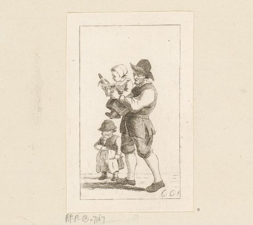 Father with two children