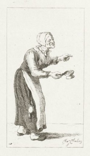 Standing woman with a fire test