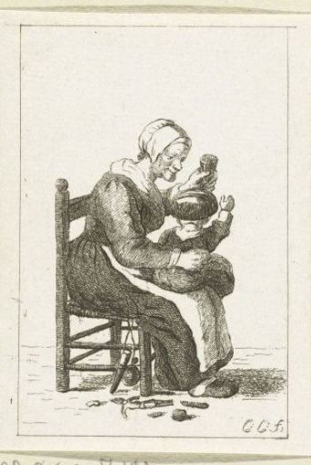 Woman with child on her lap