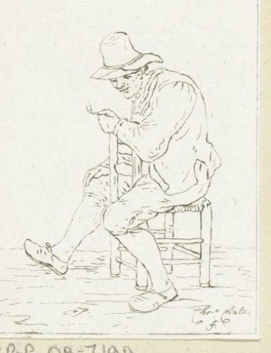 Seated man with a pipe