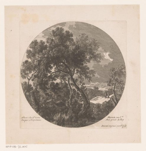 Landscape with Trees and Two Shepherds with a Flock