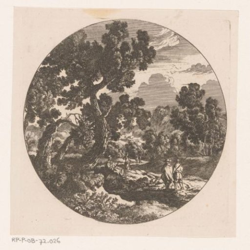 Forest landscape with figures