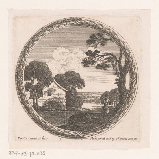 Landscape with house by river