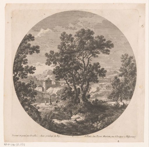 Landscape with trees and figures