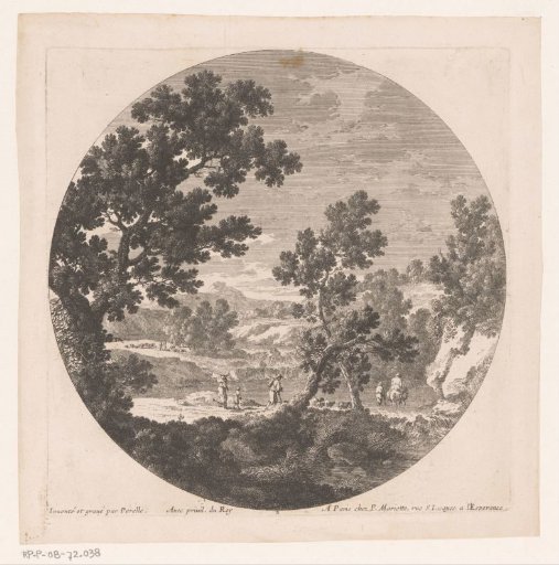Landscape with shepherds along a river