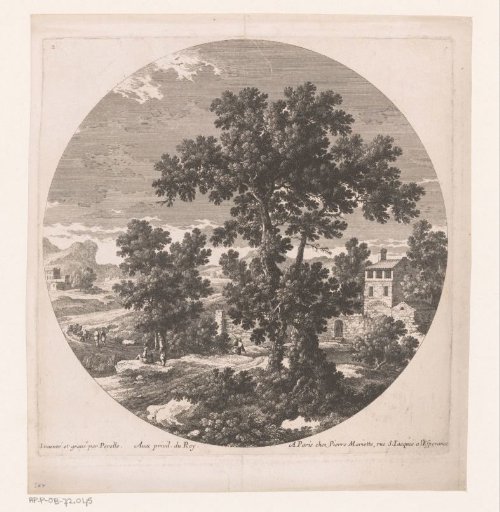 Landscape with trees and shepherds
