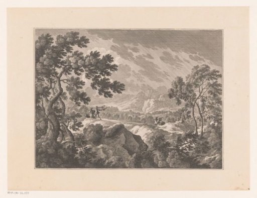 Hilly landscape in a storm