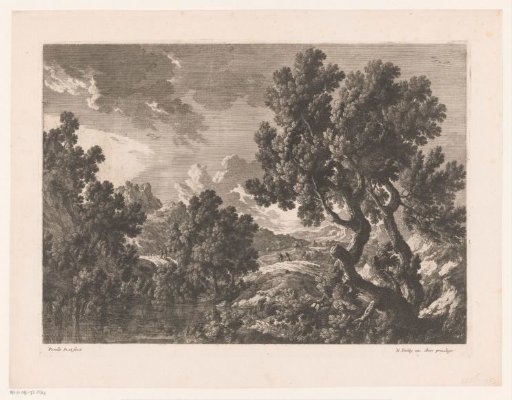 Rocky landscape with trees by water