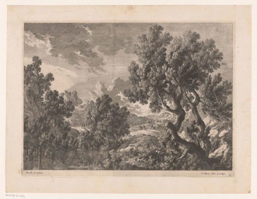 Rocky landscape with trees by water