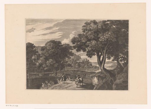 Landscape with figures by a wide river