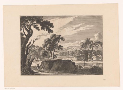 Landscape with river and scattered figures