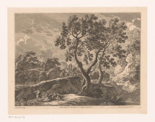 Landscape with three trees in the middle