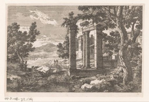 Landscape with four columns