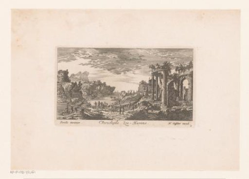 View of a harbor with ruins