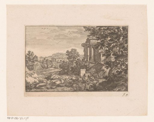 Landscape with a hermit by a ruin