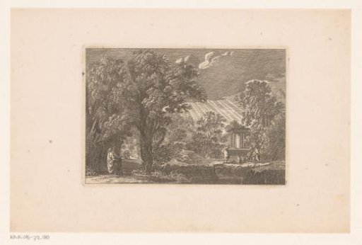 Forest landscape with temple