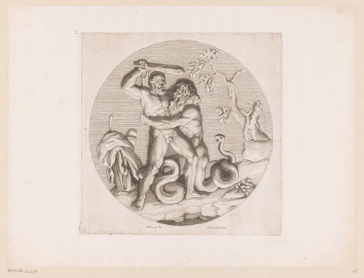 Hercules Overcomes the Giant with the Snake's Tail