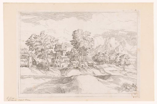 Mountainous Landscape with Buildings