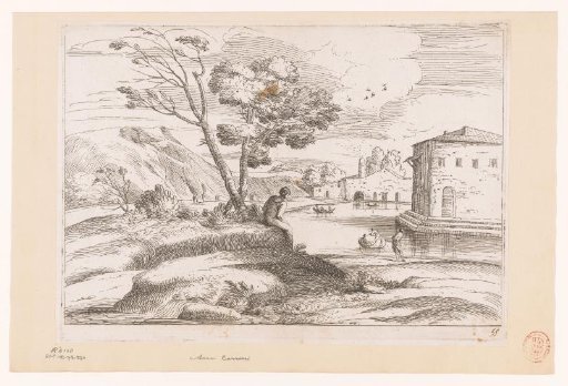 Landscape with Two Buildings on Water