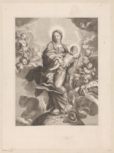 Mary with Child on a globe