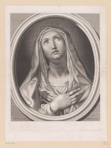 Mary with hands crossed over her chest