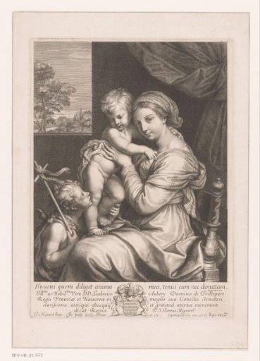 Mary with child standing on her lap and John the Baptist