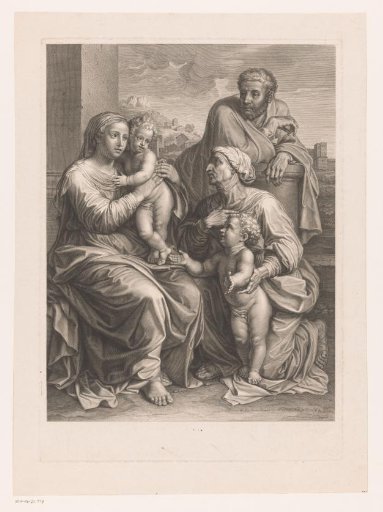 Elizabeth shows the young John the Baptist to the Holy Family