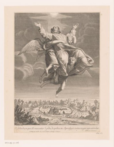 Saint Bruno carried to heaven by three angels