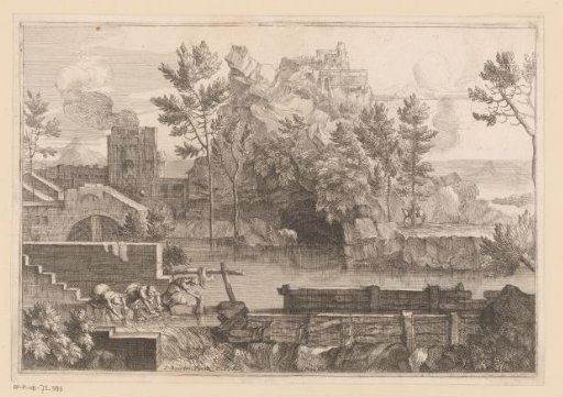 Landscape with Lake and Three Washing Women