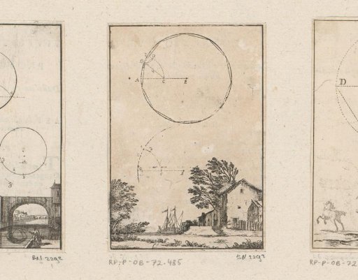 Construction of an undecagon in a circle with a landscape below