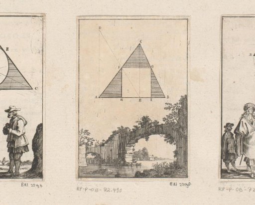 Construction of a square in a triangle with a ruin of a gate below