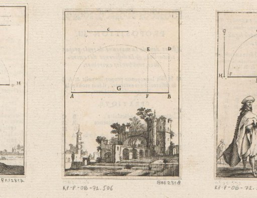 Line segment with a ruin of a castle at the bottom