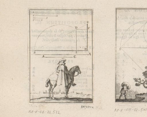 Dividing two straight lines with a horseman at the bottom