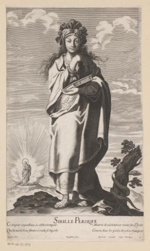 Persian Sibyl, with Virgin and Child in the background
