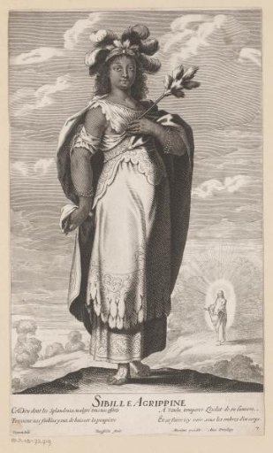 Agrippine Sibyl, with the Resurrection of Christ in the background