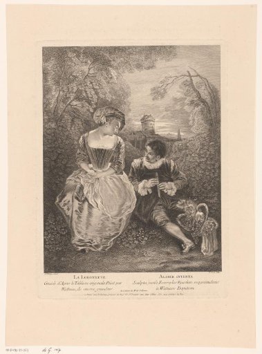 Landscape with a man playing the flute for a woman