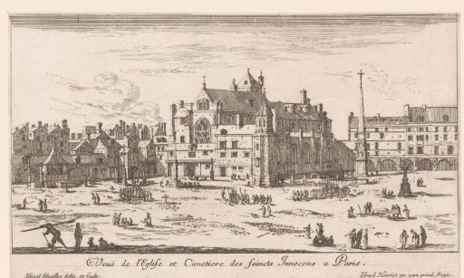 View of the church and cemetery of the Saints-Innocents