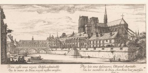 View of the bridge near the Hôtel-Dieu