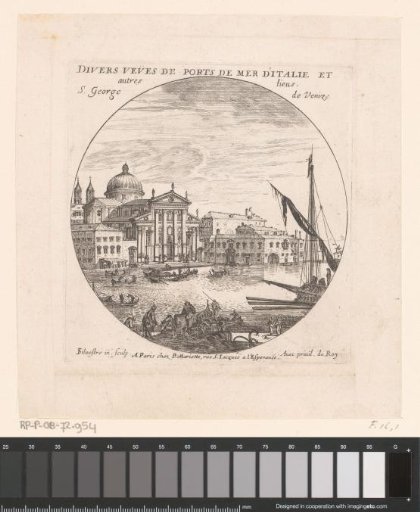 Title page print with a view of San Giorgio Maggiore