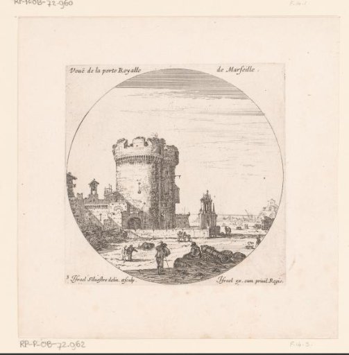 View of a gate and harbour in Marseille