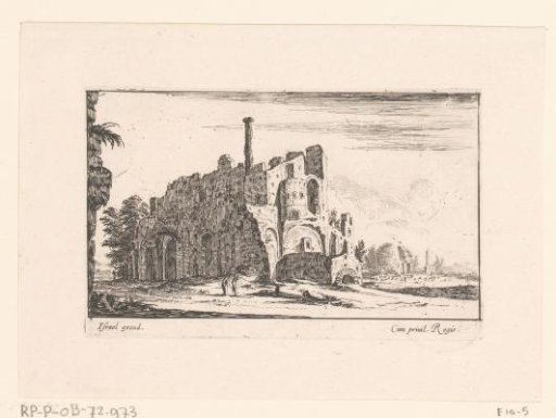 View of Villa Adriana near Tivoli