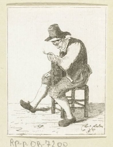 Seated man with a pipe