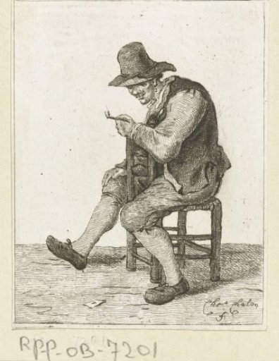 Seated man with a pipe