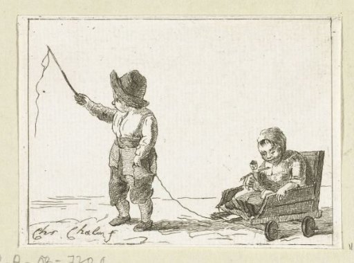 Children with a cart